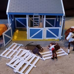 Breyer stable, horses, and one girl